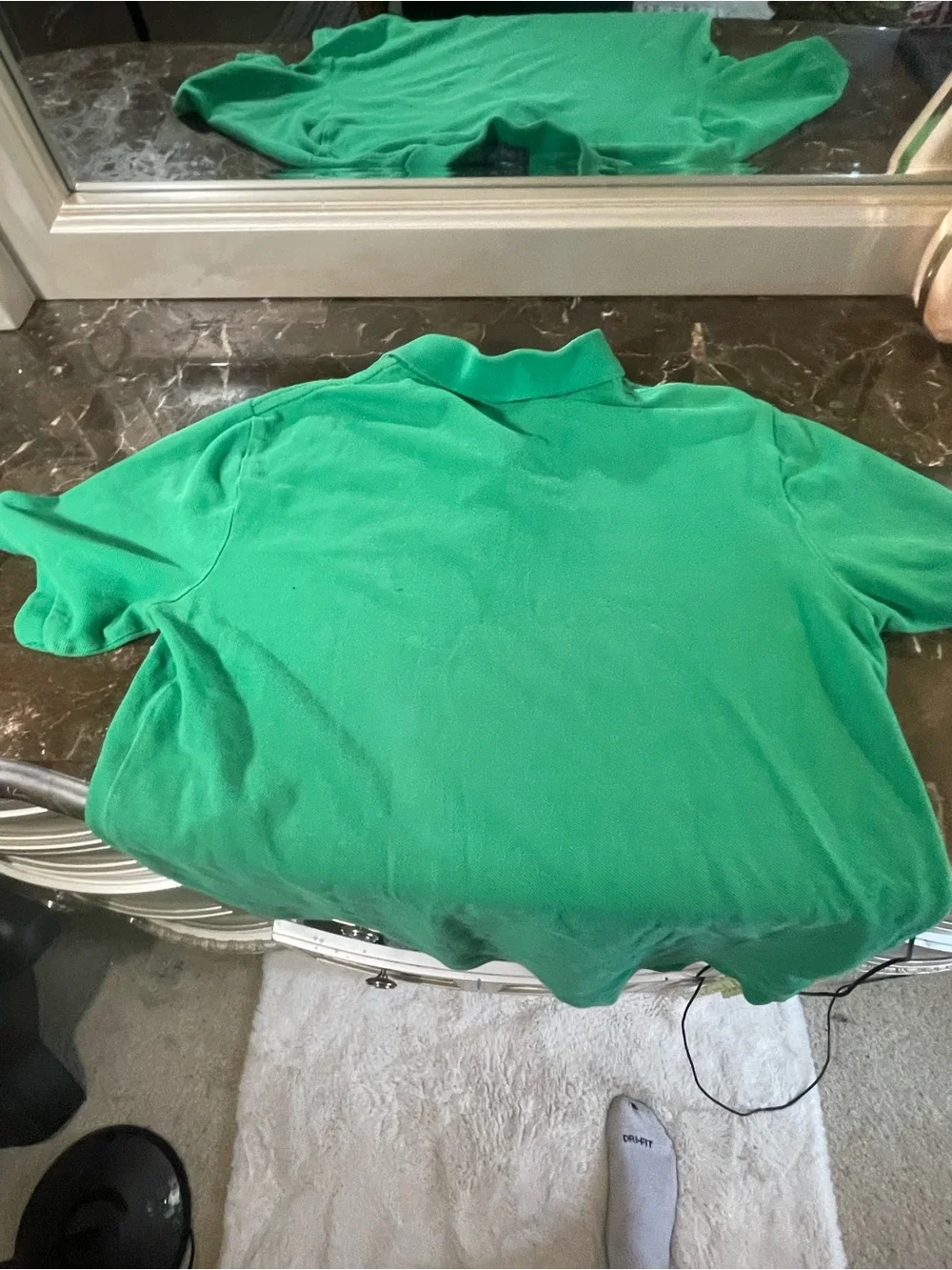 Ralph Lauren Green Polo with Orange Pony Logo